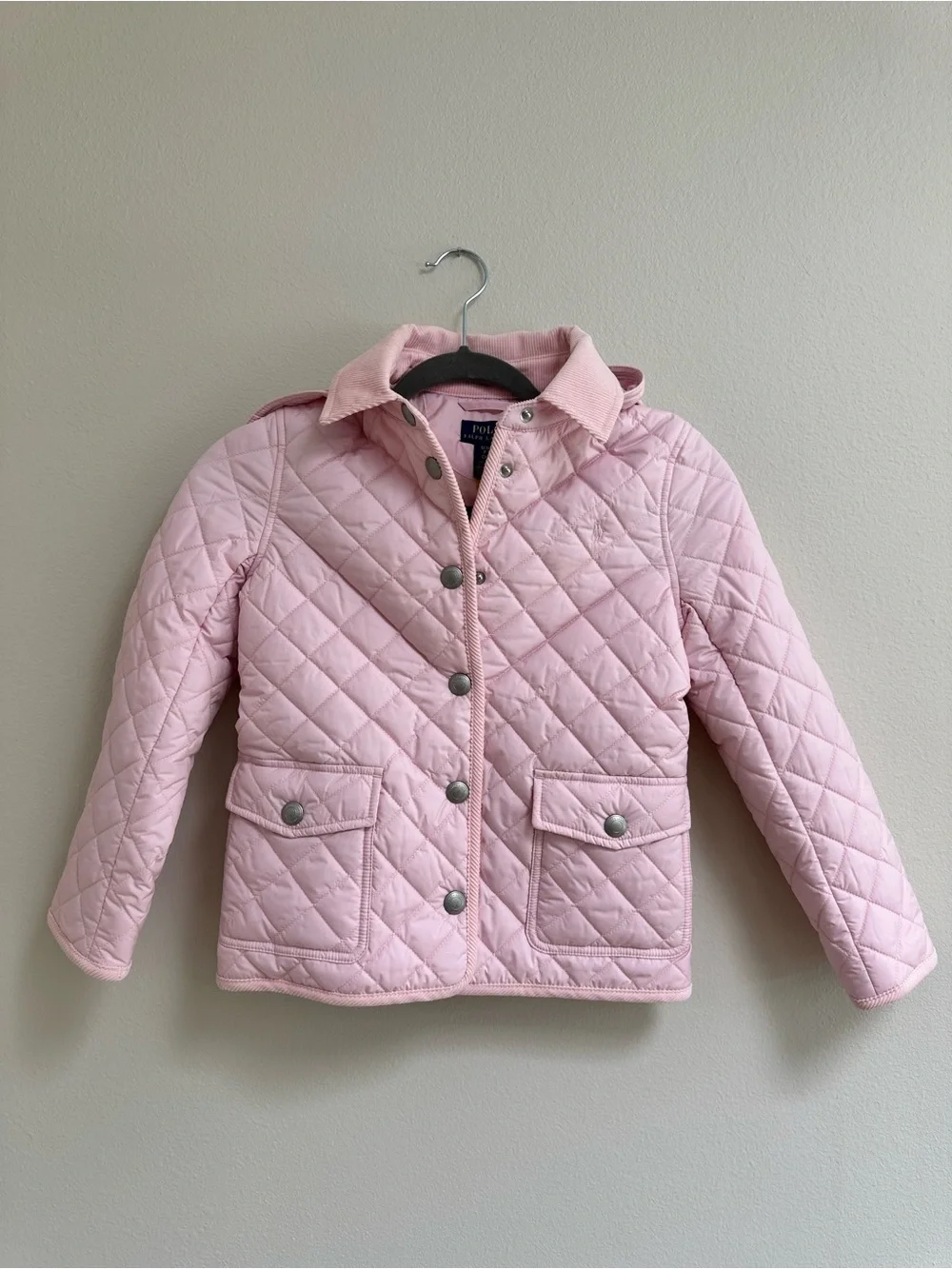 NWT Polo Ralph Lauren Girls Pink Quilted Barn Jacket Size 7